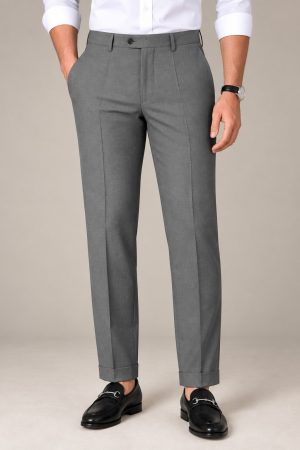 Medium Grey Slim-Fit Dress Pants