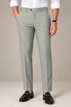 Light Sage Grey Slim-Fit Dress Pants