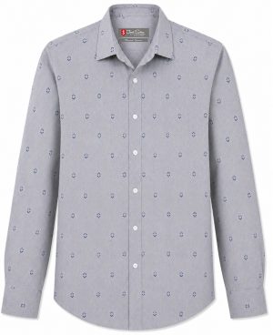 Azure Geo Print Casual Shirt