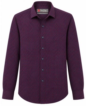 Burgundy Textured Casual Shirt