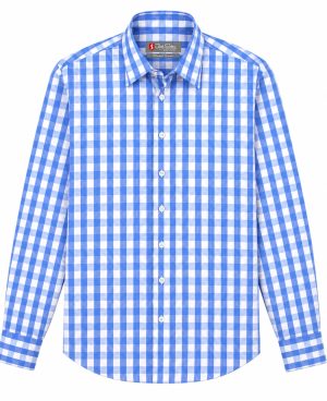 Sky Blue Gingham Casual Shirt