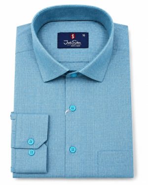 Sky Blue Textured Casual Shirt
