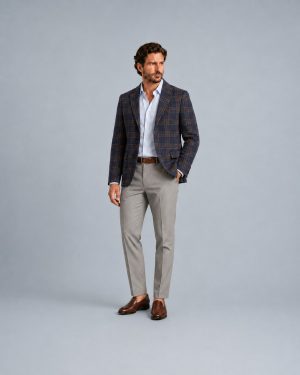 Charcoal Check Casual Coat