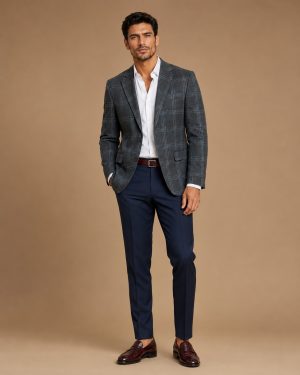 Charcoal Textured Casual Coat