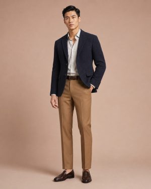 Navy Blue Casual Coat