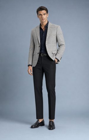 Light Grey Textured Casual Coat