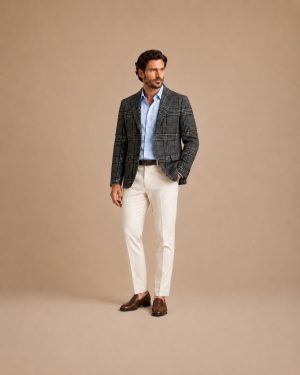 Grey Check Casual Coat